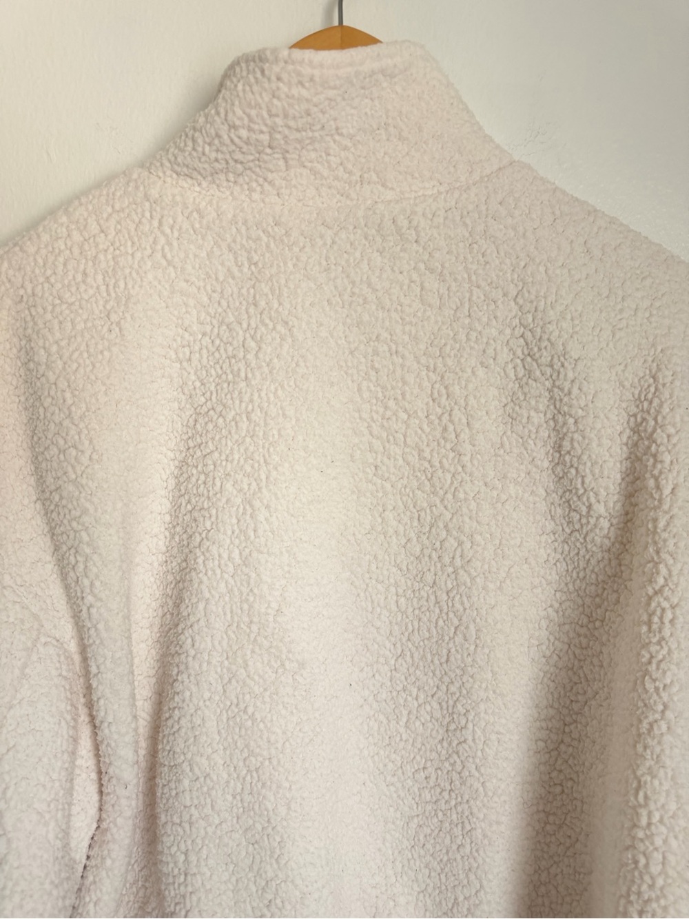 ALO Yoga Sherpa Cozy Sweater Half Zip Pullover Women Large Cream - Picture 10 of 10